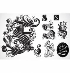 Vintage traced woodcut vector image