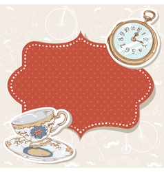 Romantic vintage invitation postcard vector image