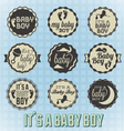 Its a Baby Boy Labels and Icons vector image