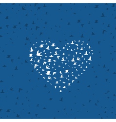 Heart a bird vector image