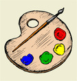 Artists palette and brush vector image