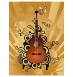 Retro music background vector image