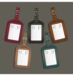 Leather luggage tags labels vector image