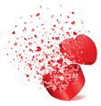 Bursting heart gift vector image