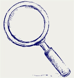 Handwritten magnifier vector image