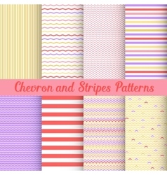 Chevron and Stripes patterns set Chevron and Stripes patterns set vector image
