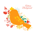 Autumn Background - Bird and Autumn Leaves vector image
