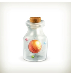 Atom in a bottle icon vector image