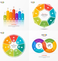 set of infographic templates with 7 options vector image