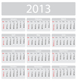 Minimalistic 2013 calendar vector image