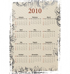 Grungy calendar 2010 Grungy calendar 2010 vector image