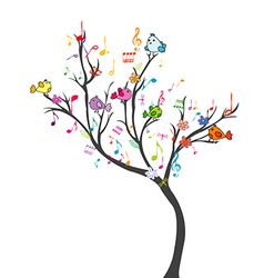 Happy tree with birds Happy tree with birds vector image