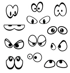 Set of cartoon eyes on white background vector image