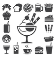 Fast food and dessert icon set eps10 vector image