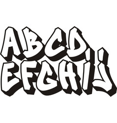 Graffiti font part 1 vector image
