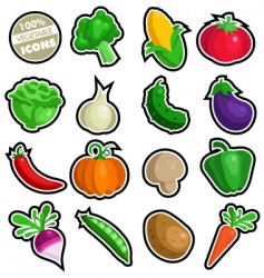 Vegetable icons vector image