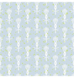 White pattern with stylized flowers vector image