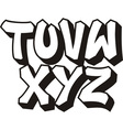 Graffiti font part 3 vector image