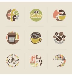 Retro coffee emblems vector image