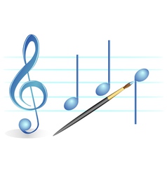 Brush treble clef vector image