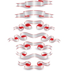 Silver and red banners vector image