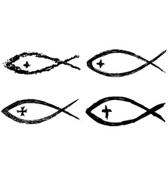 Christian fish icon vector image