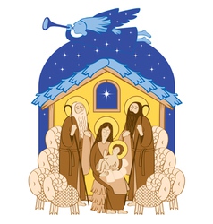 Mary and Jesus vector image