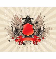 Vintage illustration with red banner vector image