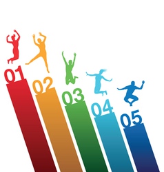Number jumping vector image