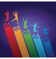 Number jumping vector image