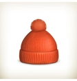 Knitted red cap vector image