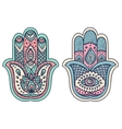 Indian hand drawn hamsa with ornaments vector image