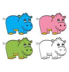 Cute cartoon baby hippo vector image