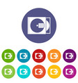 Cd box with disc icons set flat vector image
