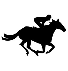 Jockey riding on horseback Jockey riding on horseback vector image