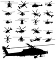 Helicopter silhouettes vector image