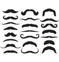 Set of mustache vector image