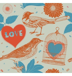 Birds and cages vector image