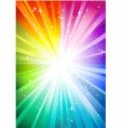 Rainbow sunburst vector image