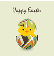 Easter card with a hatching chick vector image