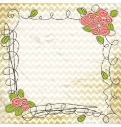 Floral doodle frame vector image