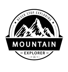 Mountain logo emblem Adventure retro vector image