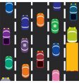 Cars on the road vector image