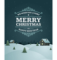 Merry Christmas postcard ornament decoration vector image