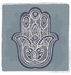 Indian hand drawn hamsa with ornaments vector image