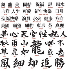 Asian characters vector image