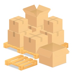 Cardboard boxes vector image