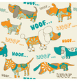 Seamless background with dogs vector image
