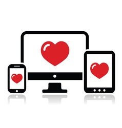 Responsive design for web computer screen icon vector image