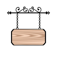 Wooden sign with place for text floral forging vector image